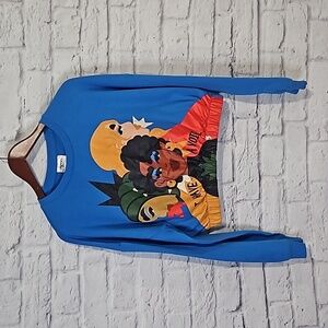 Lo Harris I have a voice long sleeve oversized crop sweatshirt